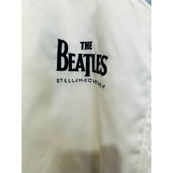 STELLA MCCARTNEY White The Beatles Get Back Embroidered Satin Bomber Jacket XS - Picture 8 of 16